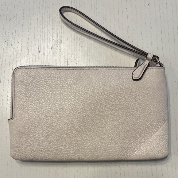 Coach Brown and White Plaid Wristlet - Picture 2 of 3